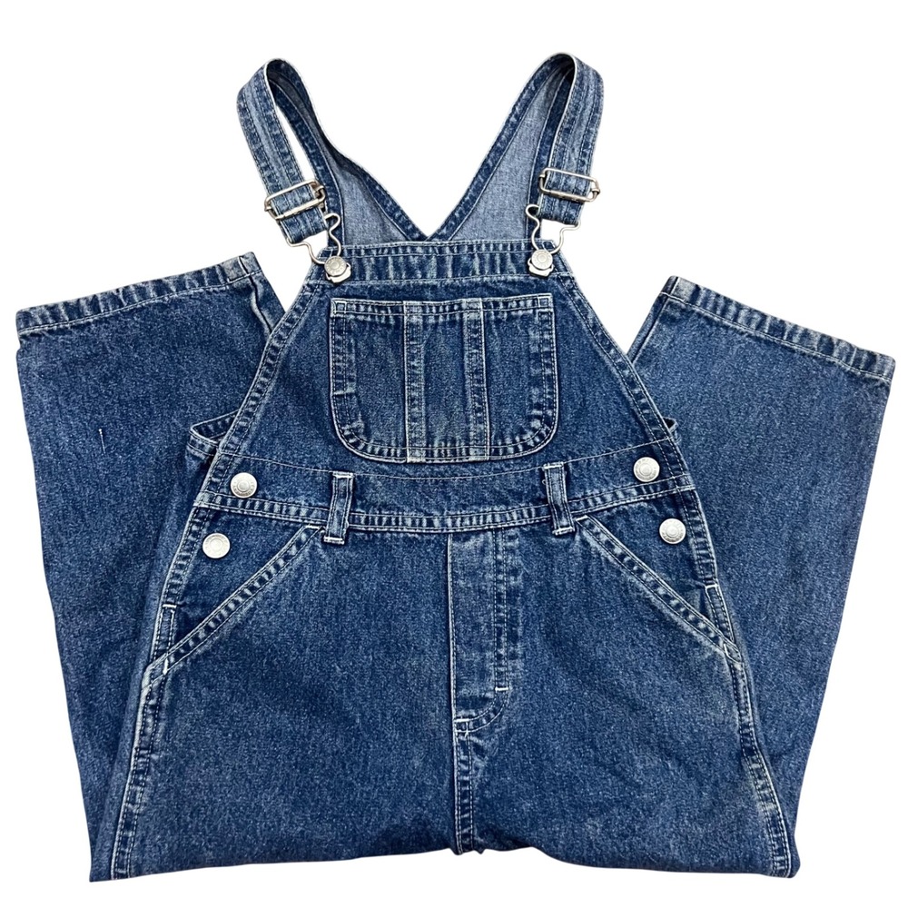 Vintage 90s Old Navy Toddler Denim Overalls Blue Cotton Straight Leg Kid Unisex - Picture 5 of 16